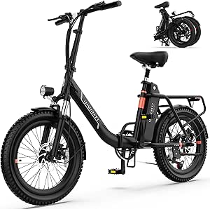 Best Electric Bikes Canada – INVANTI 20” Fat Tire Electric Bike – 900W Peak Power, Dual Suspension & Foldable Frame
