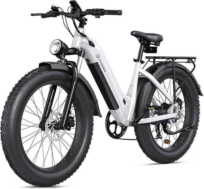 CYCROWN CycVerve Electric Fat Tire Bike – Best Electric Bikes Canada – 1000W Step-Thru Frame