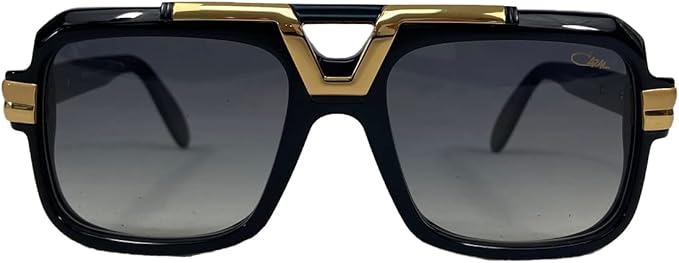 Cazal 664 Sunglasses Black/Gold Frame with Grey Gradient Lenses - Best Luxury Sunglasses For Men