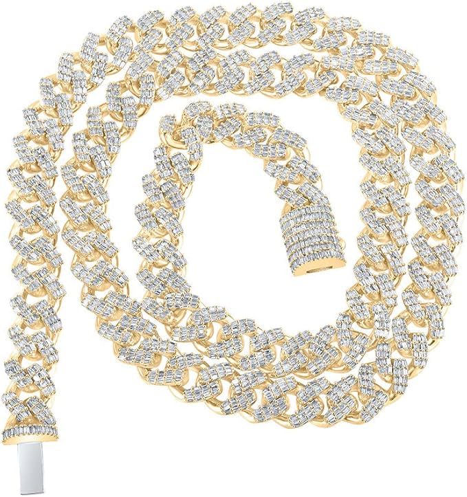 10kt Gold 22-Inch Diamond Cuban Link Chain for Men – 11.67 Cttw